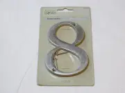 Perfect Home 848678 4 inch Brushed Nickel mailbox house number # 8 NOS