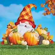 Solar Fall Harvest Gnome Pumpkins Garden Stake Thanksgiving Halloween Lawn Decor