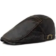 Newsboy Hats Adjustable Ivy Flat Cap Gatsby Cabbie Driving Beret for Mens Black