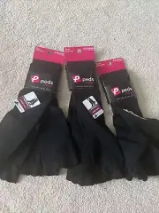 6 Pairs Of Peds Women's Ladies Knee High Boot Socks Lycra 9569 Size 5-10 Black