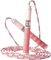 Beaded Jump Rope Adjustable Skipping Rope for Adults Tangle Design for Efficient Workouts Ergonomic Handles for Comfort and Safety for Daily Exercise