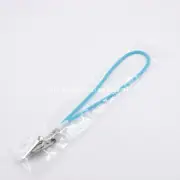 Dental Napkin Holder Bib Metal Clip Silicone Cord Flexible Tubes 50cm Blue Color