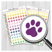 Dog Paw Print Planner Stickers for Diary Calendars, Journals and Scrapbooking