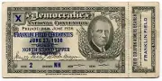 1936 Democratic National Convention Ticket FDR Franklin D Roosevelt Ceremonies