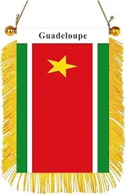 Guadeloupe Flag Rearview Mirror Banner, 4x6 inches