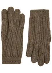 Inverni Waffle-knit Cashmere Gloves - Brown - One Size One Size