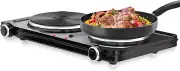 Hot Plate for Cooking, 1800W Portable Electric Stove,Double Electric Burner for