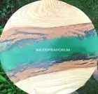Sale Online Round wooden epoxy table top in red river / Circular Table Top Decor