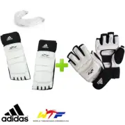 New! adidas TKD WTF Gloves Foot Competition Sparring Gear Set w/ Mouthguard