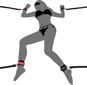 Bed Restraints Kit for Couples Sex Under Bed Bondage Eye Mask Blindfolds Soft Wrist and Ankle Handcuffs with Restraint Straps Rope Fits Most Size Mattress (A)