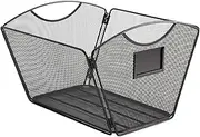 Safco Products Onyx Mesh Letter-Size Desktop Tub File 2162BL, Black Powder Coat Finish, Durable Steel Mesh Construction, Collapsible For Compact Storage, Integrated Handles