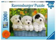 200pc Ravensburger Cuddly Puppies Jigsaw Puzzle Game 57x24cm Kids/Family 8y+
