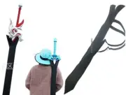 PU Leather Back Sword Holder Back Foam Sword Scabbard Warrior Cosplay Medieval