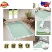 Luxurious 3x5 Scalloped Rug - Lightweight, Machine Washable for Living Spaces