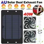 40W Solar Powered Panel Exhaust Fan Outdoor Roof Attic Fan Ventilation Vent Van
