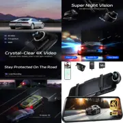BEST Car Mirror Backup Dash Cam Front Back Rear Camera 4K Record Accident 64GB