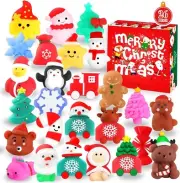 Christmas Squishy Toys, 26 PCS Christmas Mochi Squishies Bulk Toy for Girls Boys