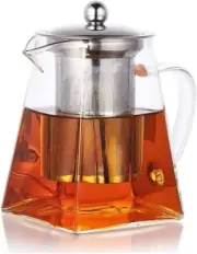Glass Small Teapot w Infuser 550 ml Borosilicate Tea Pot w Strainer NEW