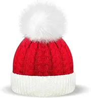 [LOVEIFE] Christmas Knitted Hat for Baby, Xmas Baby Knit Hat for Children: 0 to 3 Years Old(Red)