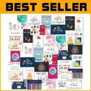 200 Pack Assorted Happy Birthday Cards with Envelopes & Stickers - 20 Styles