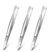 3 Pcs Stainless Steel Tweezers Round Tip Tweezers Blunt Tip Tweezers Eyebrow ...