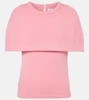 [Carolina Herrera] Carolina Herrera Caped wool and cashmere top AU 8 pink