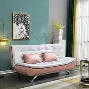 Convertible Folding Sofa Bed, Modern Sofa Bed Futon with Chrome Legs,3 Angles Adjustable Back, for Apartments, Guest Rooms, and Compact Spaces,Pink Interesting