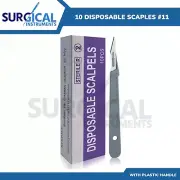 10 Pcs Disposable Sterile Surgical Scalpels #11 with Graduated BP Handle Hi-Q