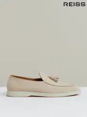 Reiss Light Stone Harrison Suede Tassel Loafers (W54923) | $360
