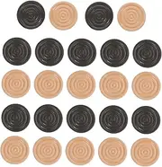 CVUTOVO 24pcs Wooden Chess Pieces Round Threaded Checkers for Chess Board Games Craftsmanship for Enhanced Gameplay Versatile Use