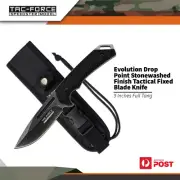 Tac-force Evolution Fixed Blade Stonewashed Finish Tactical Fixed Blade Knife