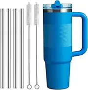 Metal Straw Replacement for Stanley Quencher ProTour Flip Tumbler 40oz,4 Pack Stainless Steel Drinking Straw with Cleaning Brush for Stanley Quencher ProTour 40oz Cup