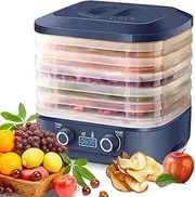 Electric Food Dehydrator - 5 Tray Fruit Dryer Machine with Adjustable Temperature Timer, Automatic Food Fruit Drying Machine with Removable Trays, for Meat Vegetables Beef Preserver Beaf Jerk