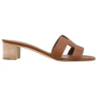 HERMES Oasis sandal 經典H LOGO低跟拖鞋.金棕 39號