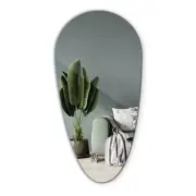 Boho Style Wall Mirror Teardrop Shape Modern Bathroom Bedroom Wall 35x70 cm
