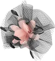 [FOMIYES] Fascinator Headband Mesh Tea Party Hat Cocktail Hair Clip for Women Versatile Lightweight Design for Weddings Vintage Parties and Special Events Black