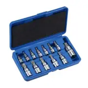 T8 - T70 Torx Bit Socket Set, CR-V Bits & Sockets (For Hand Use Only) 13-Piece