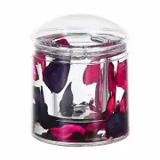 Acrylic Liquid 3D Round Qtip Cotton Ball Swab Holder Dispenser with Lid Leaf