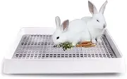 Oncpcare 22x18 Super Large Rabbit Litter Box with Grate for Cage, Extra Large Bunny Restroom Tray Pan Toilet, Fits 2 Rabbits