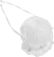 [OATIPHO] Baby Girls Bonnet Newborn Infants Toddler Summer Hat Adjustable Sun Protection Hat for Toddlers Baptism Christening Beanie Cap White