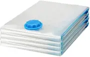 Leona Co Vacuum Storage Bags, 2-20pcs Jumbo Space Saver Sealer Bags without Hand Pump, Airtight Compression Bags for Clothes, Pillows, Comforters, Blankets, Bedding (60X80, 4 Pack)