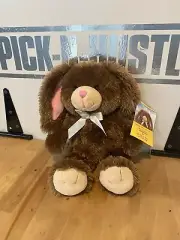New Build A Bear Bunny Rabbit Miles Plush Borders Brown Toy Doll Stuffed Animal