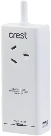 Crest Desktop Power Hub 1 Socket 3 USB