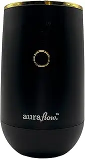 AURAFLOW [Australian Owned Small Business] Portable Waterless Essential Oil Aroma Diffuser for Home, Office, Bed, Car, Yoga, Sleep and Aromatherapy (Black and Gold)
