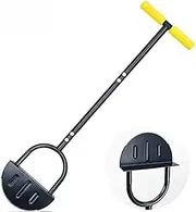 Tooth Edging Lawn Shovel Tool, Half Moon Shaped Saw Garden Edger with T-Grip, Sidewalk Walking Decking Paving Grass Long Handled Step Edge Shovel for Mowing Gardening, 43-Inch