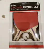 Franklin Ping Pong Paddles 2 Player Table Tennis Set Kit Raquets Balls Misp