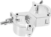 GREENADSCAPE Light Buckle Light Clips Heavy Duty Light Clamps Double Clamp Light Truss Pole Clamp Truss Dj Lights Truss Clamps Light Mount Clamp Silver Aluminum Alloy