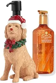 Hand Soap Dispenser Pump Christmas Decor for Kitchen or Bathroom - Holiday Set in Gift Box (Dog - Iced Cinnamon Rolls Soap)