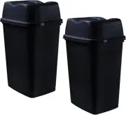 Superio 5 L Split Lid Trash Can,�Black, 2 Pack