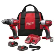 Milwaukee M18 Cordless Drill Driver Kit (2-Tool) W/ Two 1.5Ah Batteries, Bag